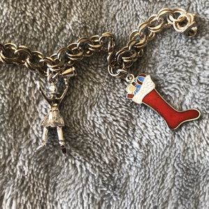 Vintage Elco silver charm bracelet with charms